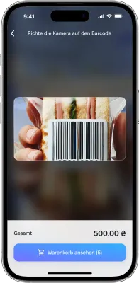 Smartphone mit Barcode-Scanner