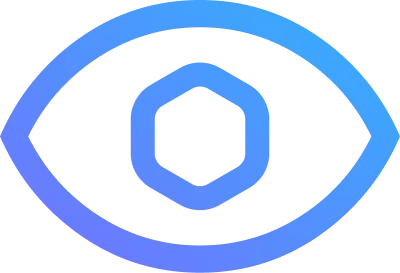 Blue eye with hexagon inside