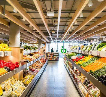 Supermarket shelves